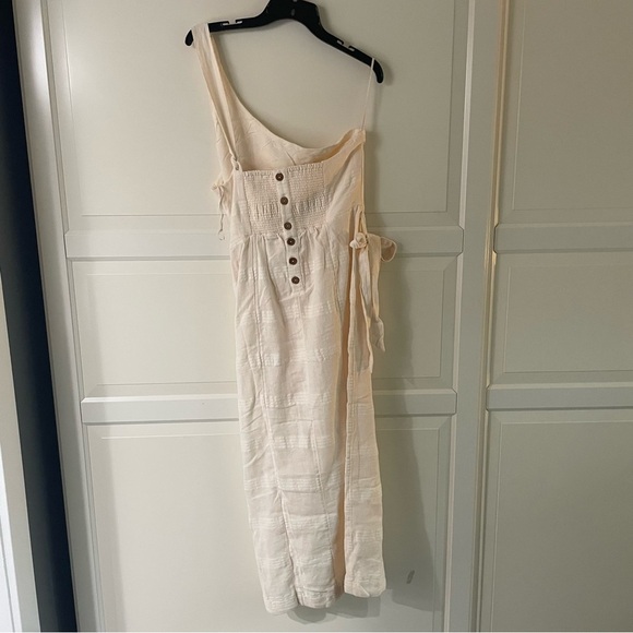 New! Free People Cream At Leisure One Shoulder Midi Dress 27027 - Picture 4 of 13